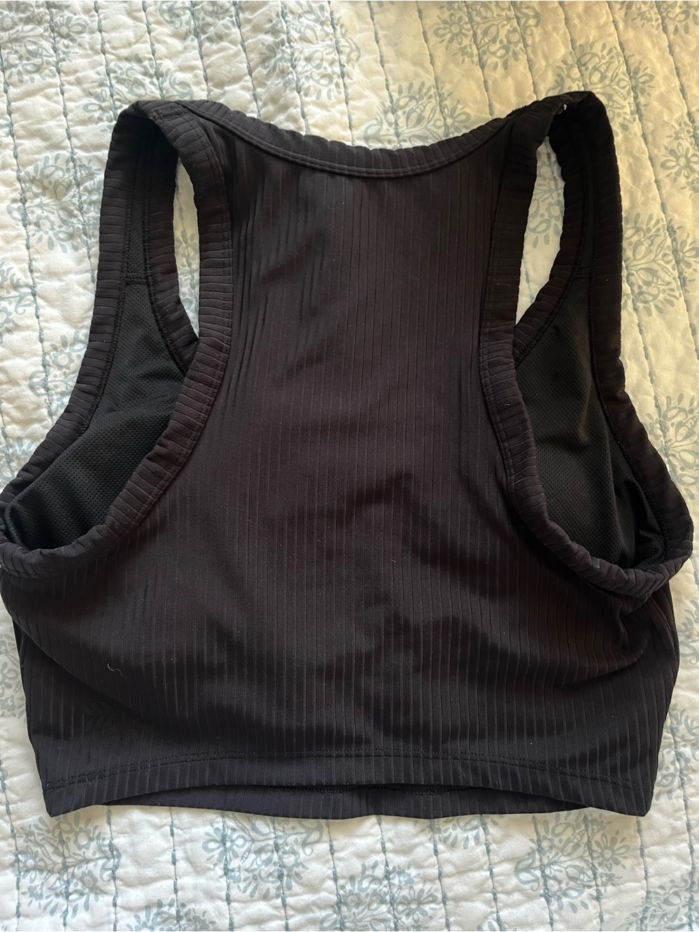 All in Motion Ribbed Racerback Crop Tank - Black - Picture 2 of 3